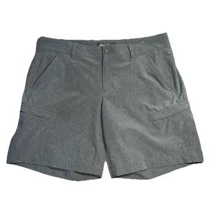 Eddie Bauer Flexion Amphib Cargo Shorts Women Size 8 Gray Hiking Outdoor